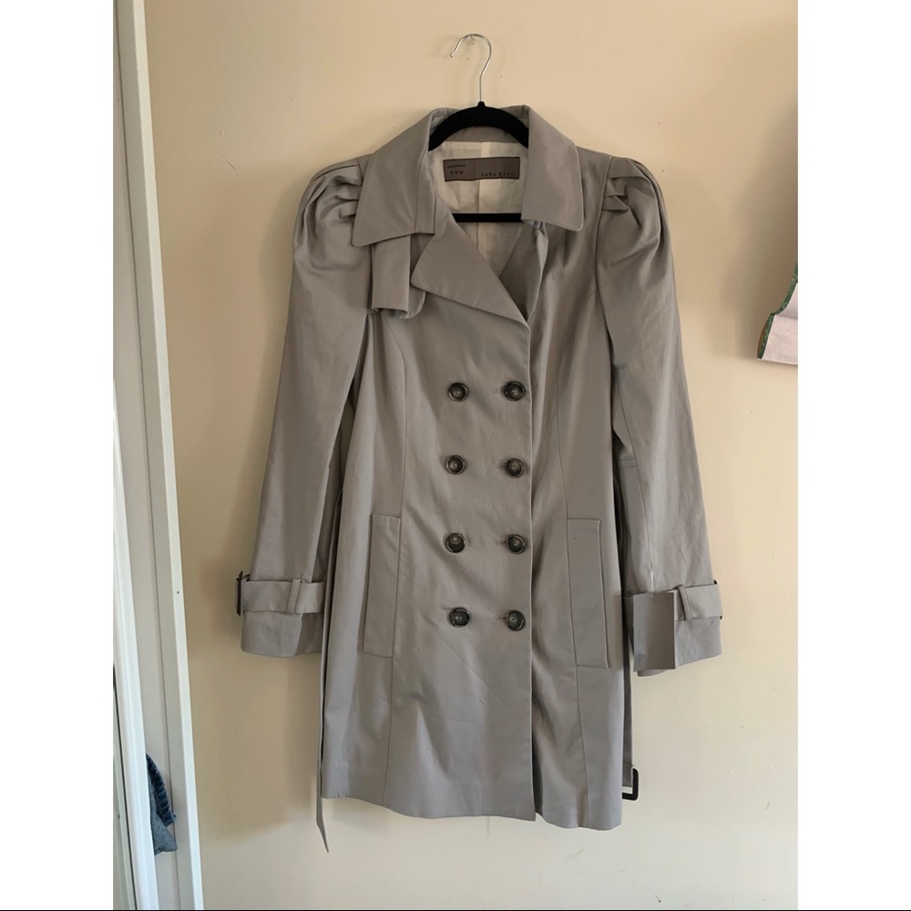 Zara Grey Trench Size M